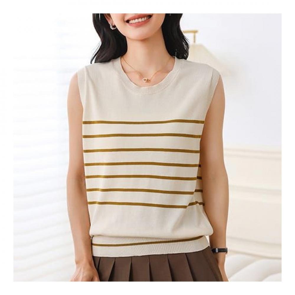 Navava Striped Sleeveless Knit Nk2080