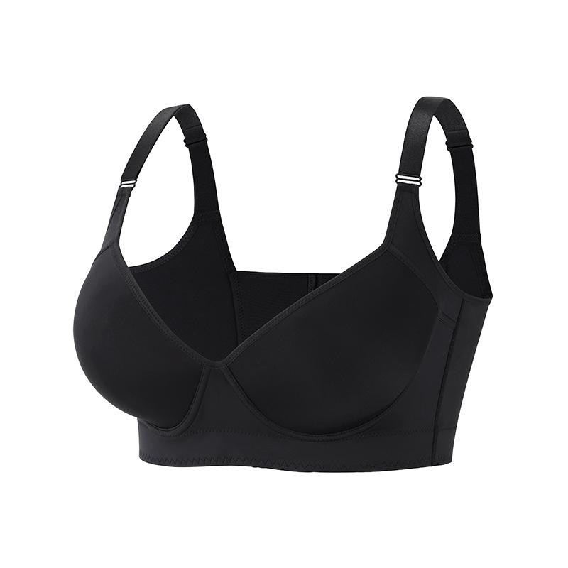 Thin smooth memory steel ring large size bra with double breasts deep women's underwear