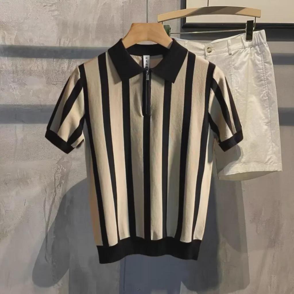 Pánské letní polo tričko slim fit - Krátký rukáv, ležérní pletená móda