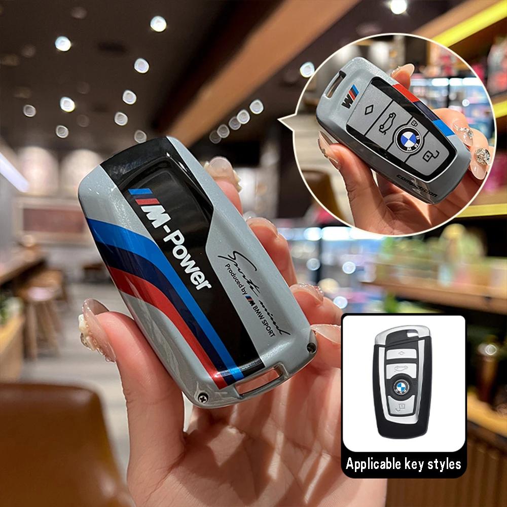 

Hot 2025 ABS Racing stickers Car Key Cover Case Shell For BMW 520 F10 F30 F18 118i 320i F18 F22 F01 F06 F02 M3 M5 Keychain Remot