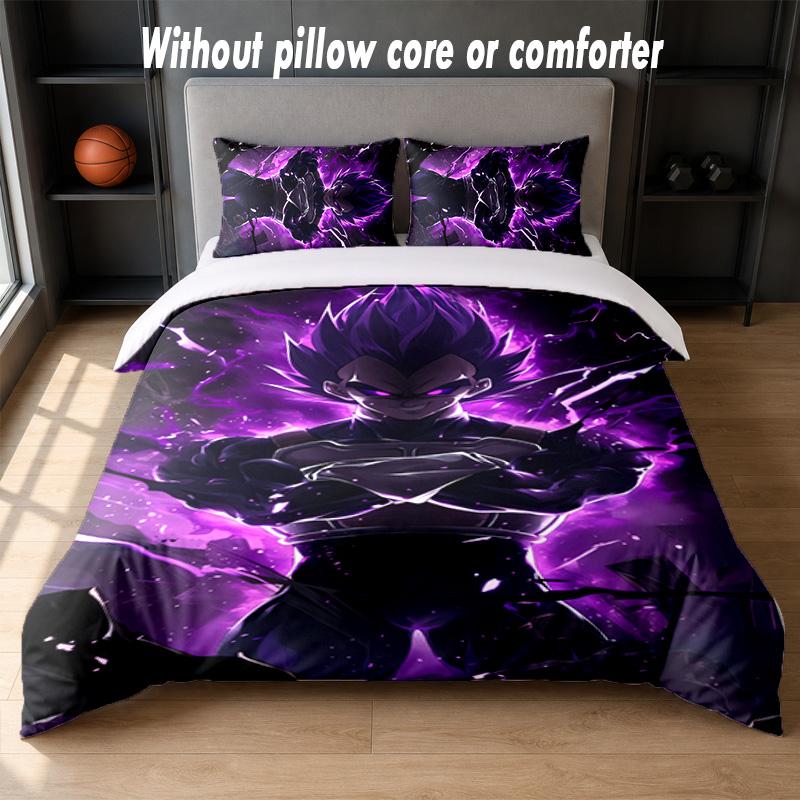 Set Biancheria da Letto Design Vegeta 1 Copripiumino + 2 Federe Morbido Traspirante Biancheria da Letto per la Casa