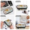 Pen Case Scratch Resistant Polyester Organized Storage Smooth Zipper with Mesh Pocket Removable Divider and Pen Slots for Students