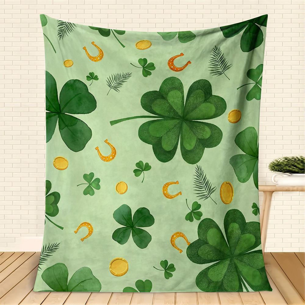 1PC Clover Blanket For Women Men throw Anniversary Gifts for Boyfriend Girlfriend Wife Husband Festival Gifts Soft Warm Blankets