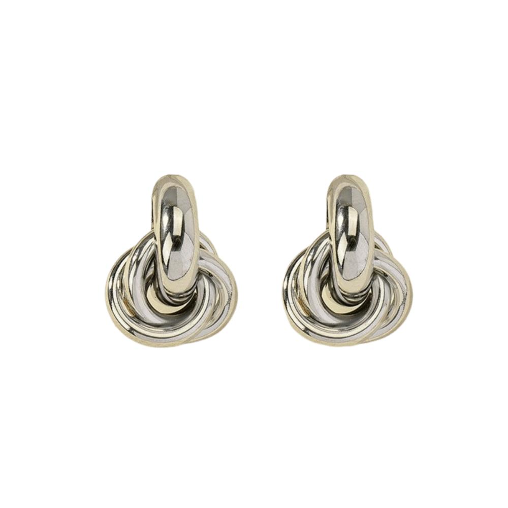 Irregular Knot Earrings Geometric Drop Earrings Personality Metal Stud Earrings Vintage серебряный