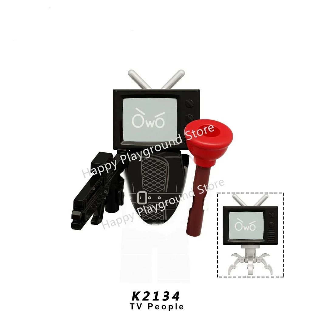 Skibidi Toilet Man Anime Cartoon Bricks Dolls Cameraman Speakerman TV Man Mini Action Bricks Toy Figures Building Blocks