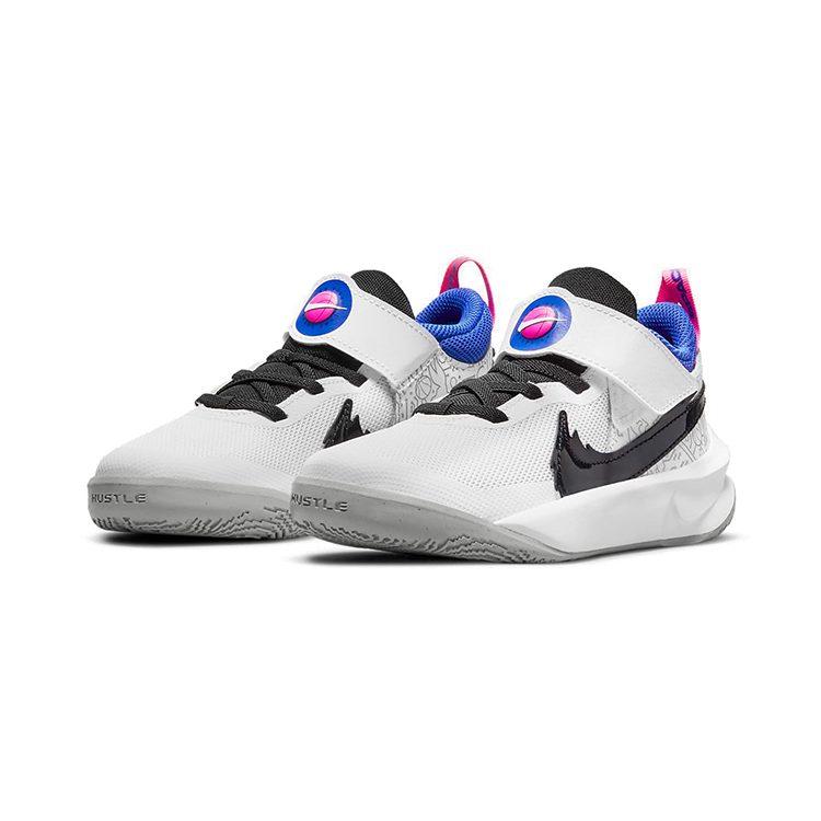 Nike x Space Jam Team Hustle D 10 SE Mid top Basketball Shoes White Black Blue Children Aged 3 7 Years Old DH8055-100