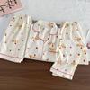 Summer Women's Three-Piece Pajama Set: Cardigan, Short Sleeve Top, Shorts, and Long Pants - Lightweight and Cute for Home or Outdoor Wear