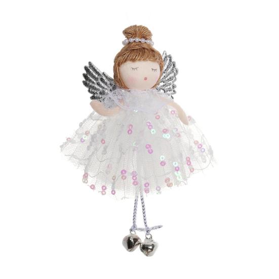 Durable Reusable Christmas Props Angel Ornaments, Cute Plush Doll Pendant with Nordic Style Holiday Decor Bell for Tree, Home Party Tree Ornaments