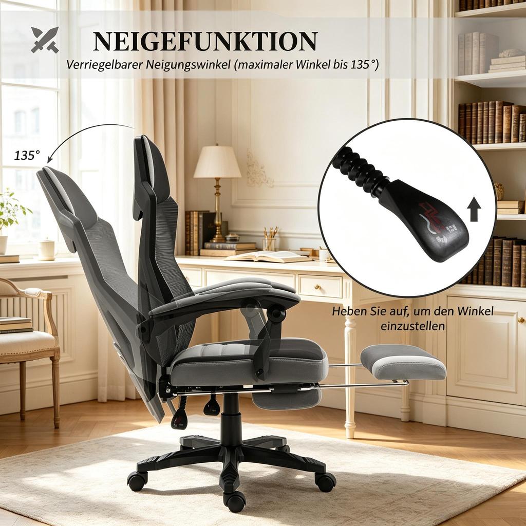 Ergonomic Gaming Chair, High-Back Swivel Office Chair, Computer Chair (only with computer chair)