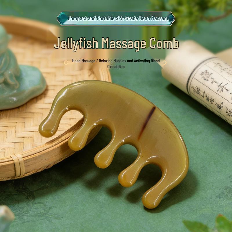 

Round Dolphin Jellyfish Comb - Acupoint Scalp & Head Massage Tool 9.7x5.5x0.8 cm