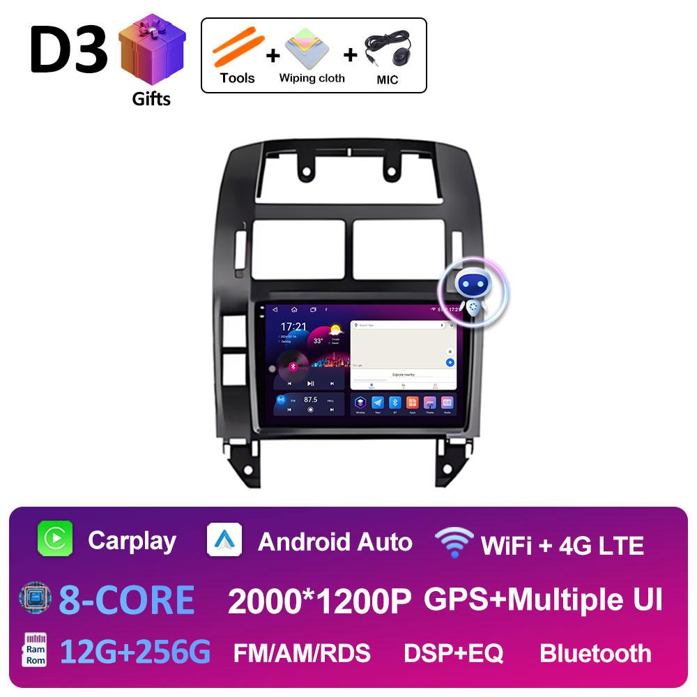Android 14 Wireless Carplay For Volkswagen VW Polo MK4 6Q 9N 9N3 2004 2005 - 2009 GPS Navigation DSP Stereo Autoradio Head Unit