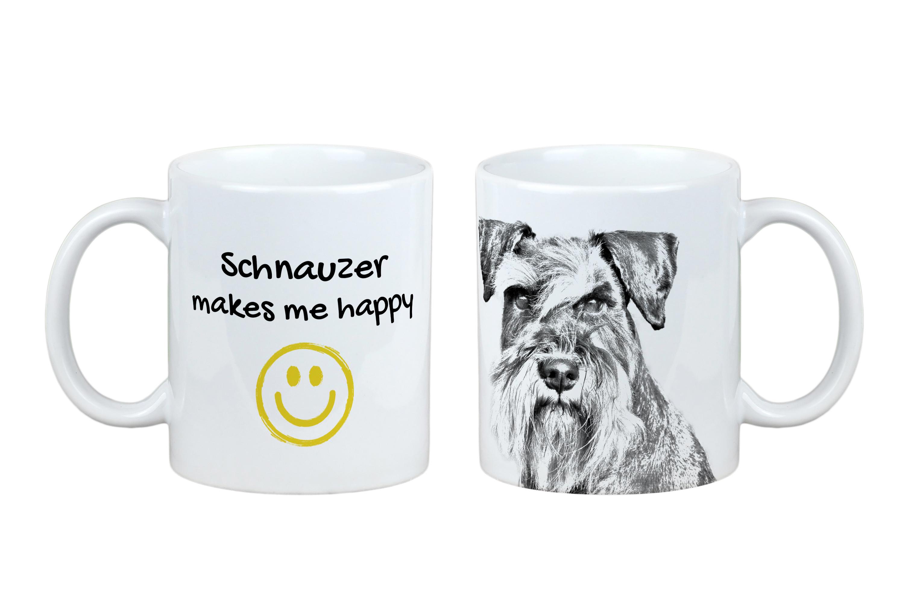 

Schnauzer - cup with a dog, cheerful cup for a dog lover, personalized gift from the Art-Dog brand білий