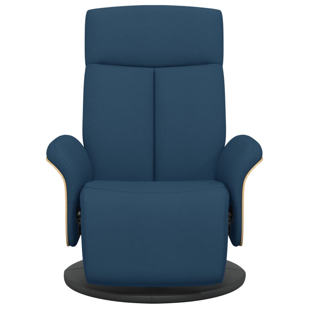 Relax Armchair with Footrest Blue Fabric