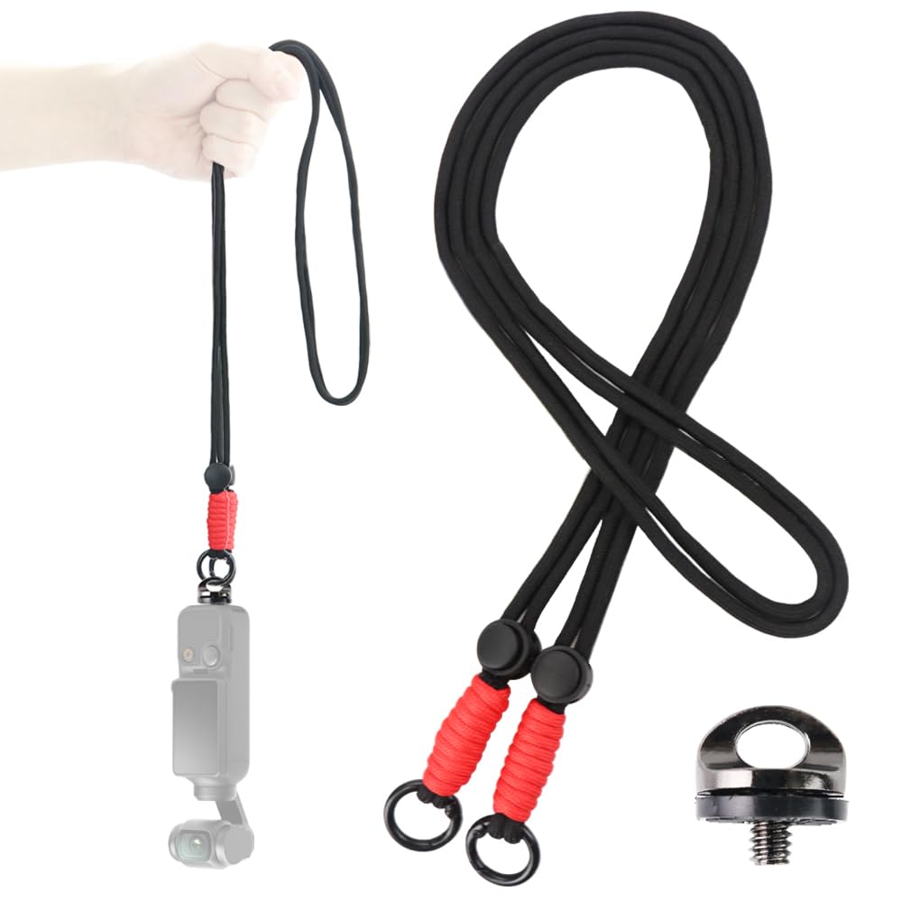 

SooTune Osmo Pocket 3 Insta360 Ремешок для камеры Аксессуар x Регулируемая длина x Защита от падения x Гарантия x Дюймовый винт для камеры Совместим с несколькими чёрный