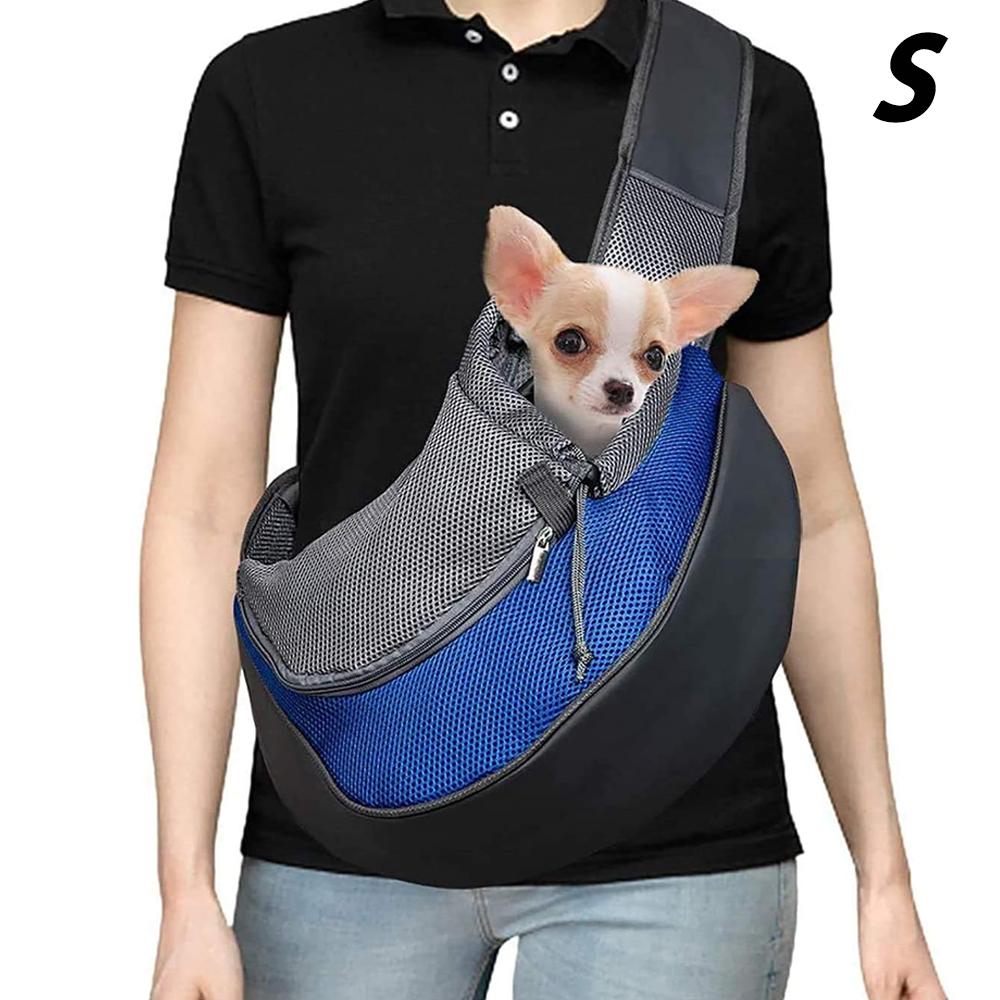 

Сумка-переноска для питомцев сетчатая с регулируемыми плечевыми ремнями рюкзак для кошек и собак - S S синий