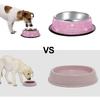 SAVORI Bling Dog Bowls Pink, 640ML Handmade Bling Rhinestones Stainless Steel Pet Bowls Double Food Water Feeder for Puppy Cats Dogs - Set of 2