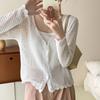 Small Fresh College Hollow Knitted Sweater Cardigan Women's Summer Thin Loose Long-sleeved Sunscreen Shawl Top
