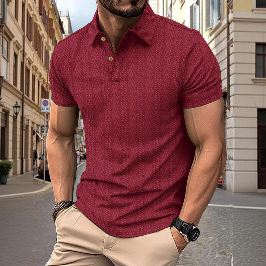 Herrskjorta med enkelknäppning och krage, kortärmad, avslappnad, sportig, kortärmad skjorta