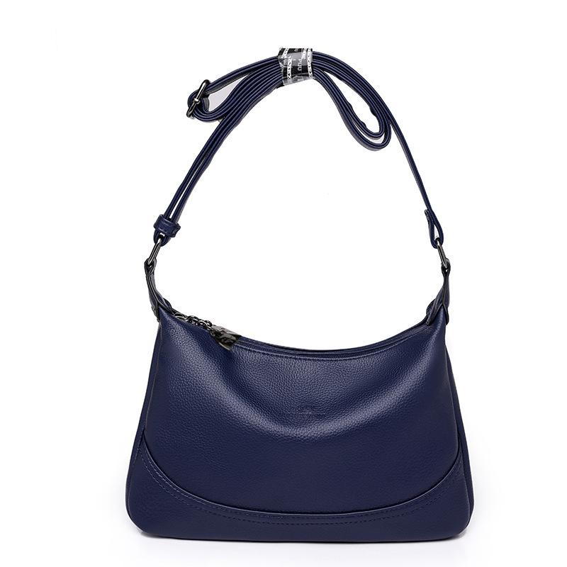 

Женская сумка, новая сумка через плечо из мягкой кожи из искусственной кожи, большая вместительная женская сумка через плечо среднего возраста, простая и повседневная маленькая квадратная сумка