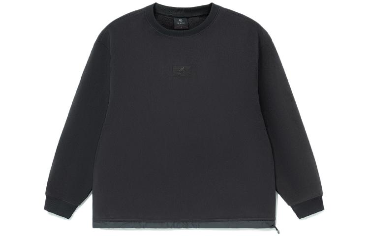 Li Ning X Dft Wade Collection, Funny Pattern Loose Fit Fleece Lined Thermal Crew Neck Sweatshirt Unisex Black AWDRE75-1