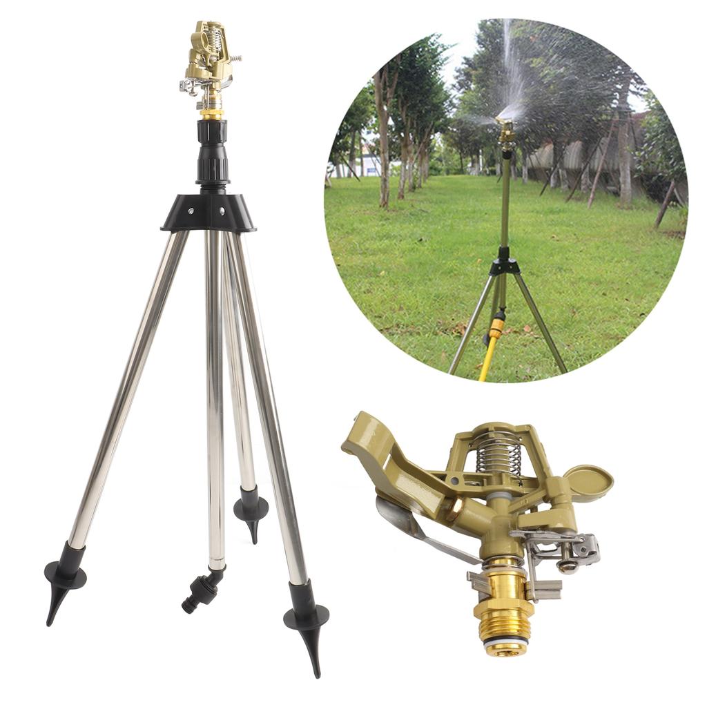 Impact Sprinkler On Spike Base Heavy Duty Zinc Alloy Water Sprinkler for Yard Lawn Garden 0 360 Degrees Rotate Large