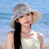 Summer Sun Protection Wide Brim Straw Hat With Breathable Lace And Adjustable Fit For Women