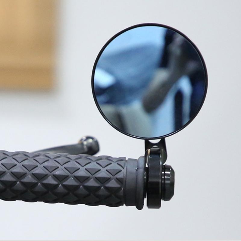 7/8’’ Vintage Motorcycles Handlebar End Mirror Black Round for ATV Scooter Dirt Bike with 22mm 7/8'' Handlebar