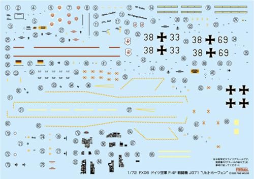 Fine Molds Maßstab 1/72 Deutsche Luftwaffe F-4F Jagdflugzeug JG71 Richthofen Plastikmodell FX06 (Flugzeug)