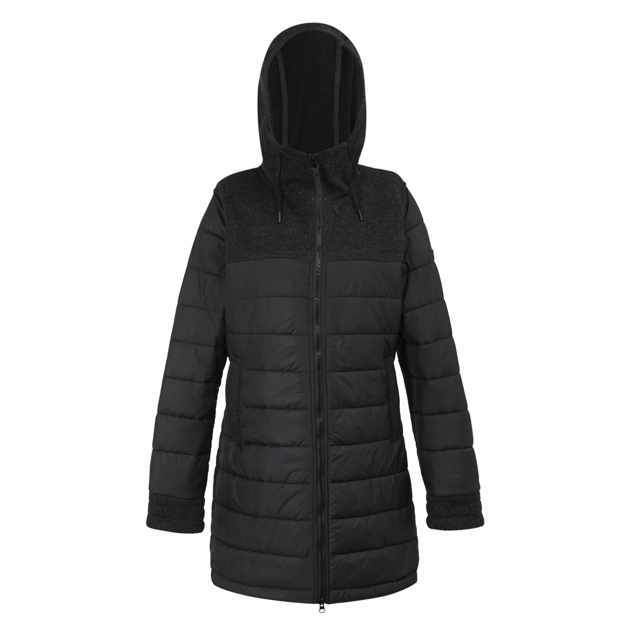 Regatta Chaqueta acolchada con volantes Melanite para mujer/señoras 10 UK negro