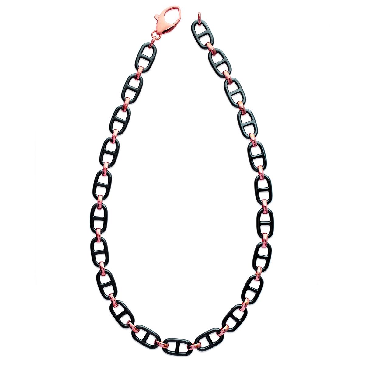 

Les Trésors De Lily [L3900] - Позолоченное колье Maille Marine черное розовое золото (керамика)