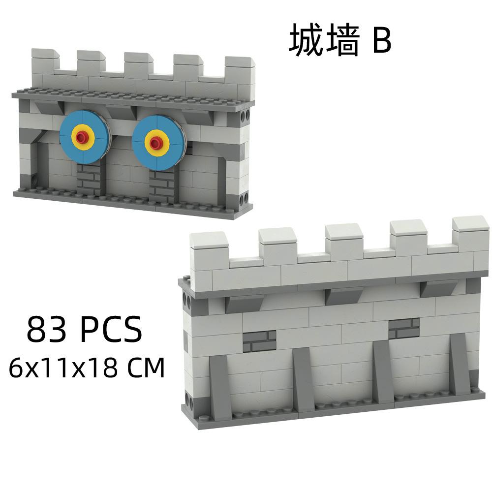 Lion Fortress Castle Modular Wall Tower Corner Medieval Military Soldier Figure Scene Ornament