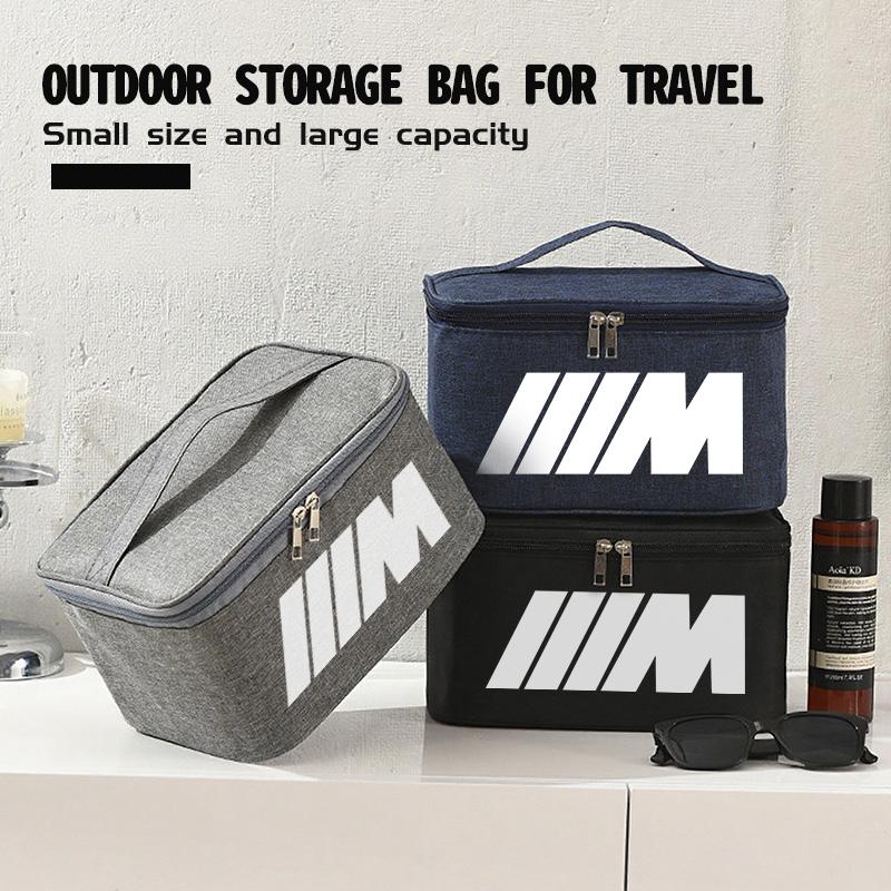 WSQK5 Car Travel Portable Cosmetic Toiletries Foldable Storage Bag For BMW Performance M E87 E30 E46 E28 F35 G20 E93 F20 X3 X