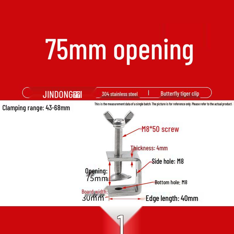 304 Stainless Steel U-Clip Pipe Fixture with Hand-Tightened Eyebolt