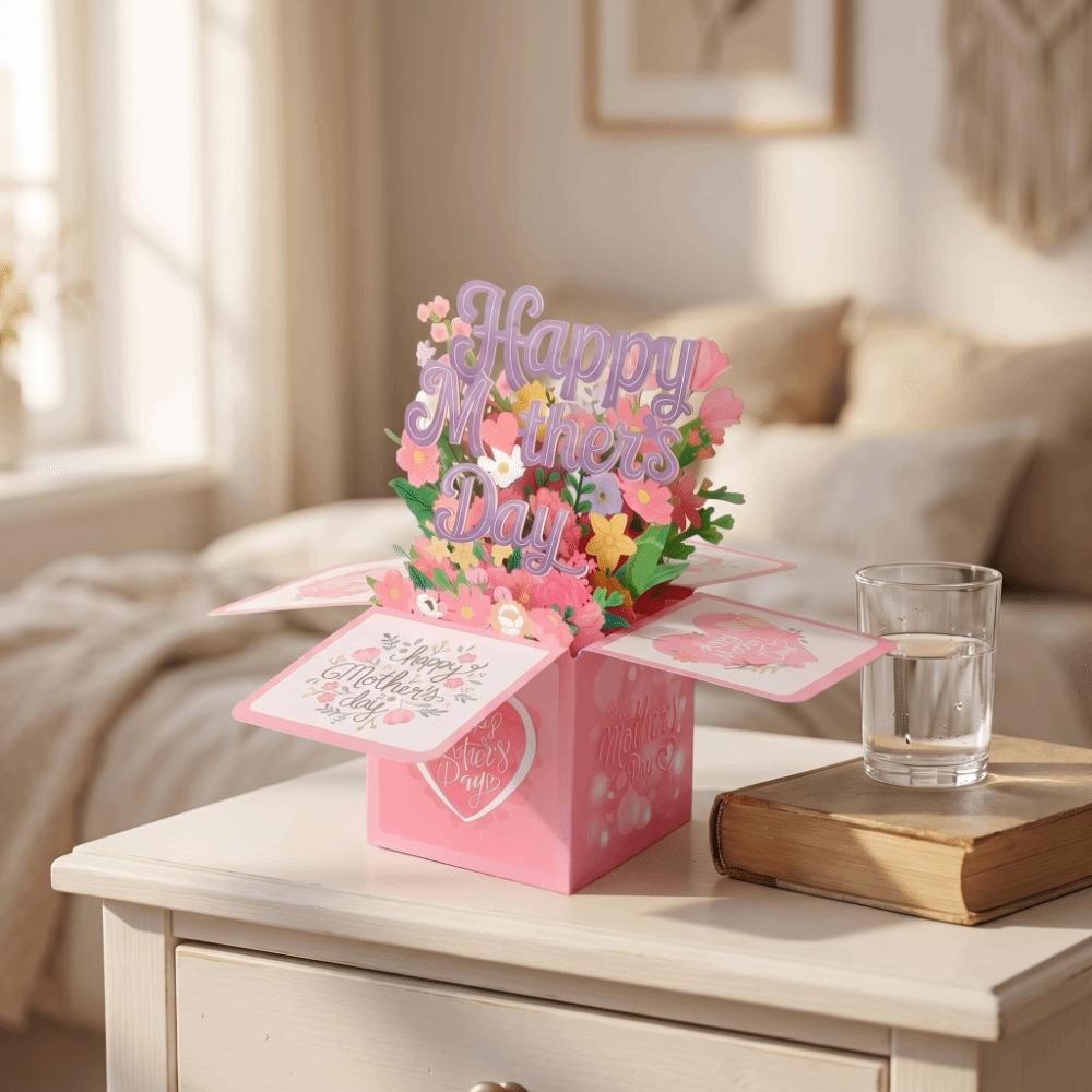 Floral Bouquet Mother's Day Cards Cardstock Thank You Card Mother's Gift Invitations Cards