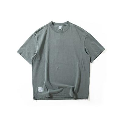 American Vintage 260G Heavy Weight Short Sleeve T-shirt Men's Simple and Versatile Cotton Half Sleeve Summer Drop Shoulder Loose Top