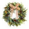 Fashion Christmas Garlands Green Portable Stylish Wreath with Bowknot Accent for Door and Wall Festival Decoration