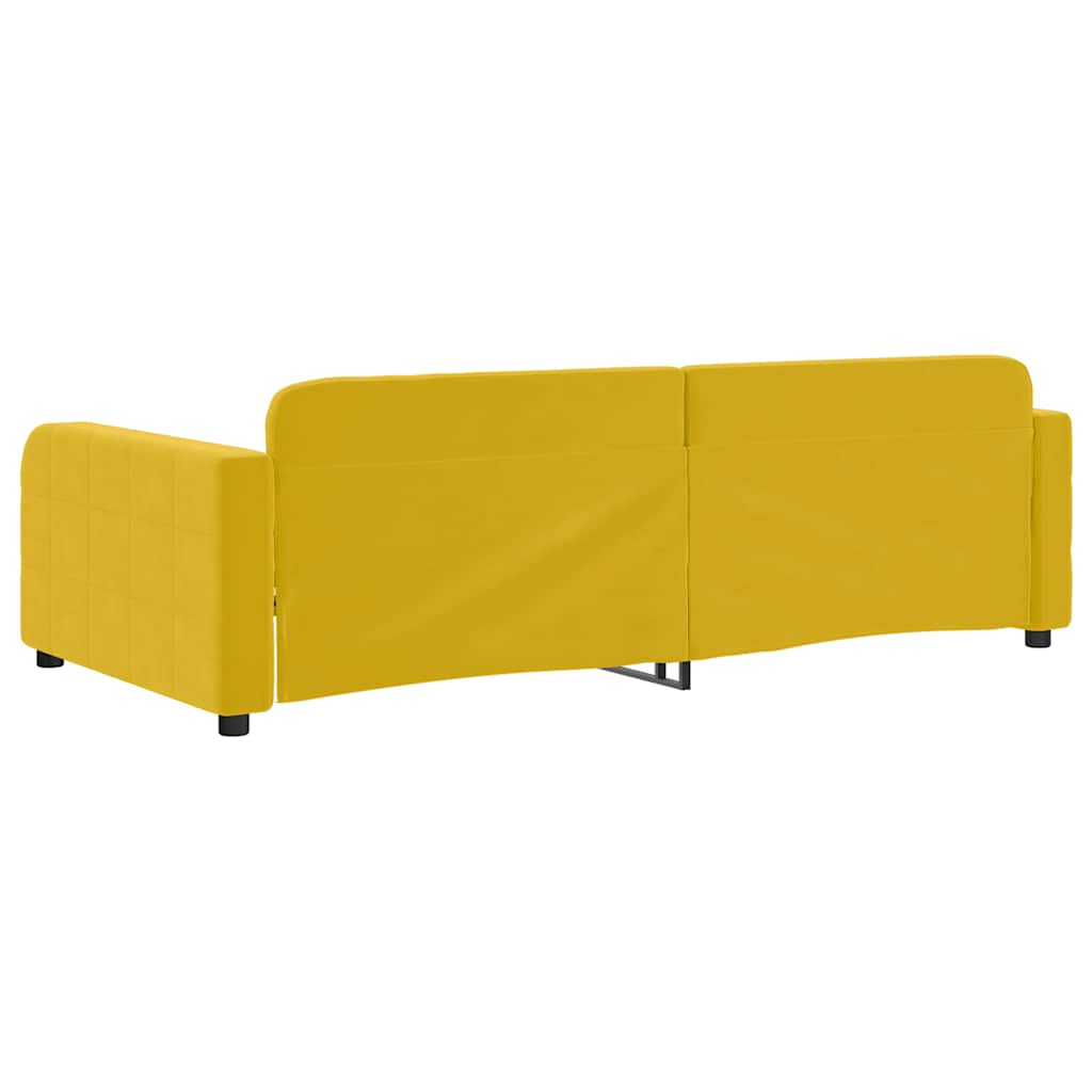 Daybed Yellow 100x200 Cm Velvet