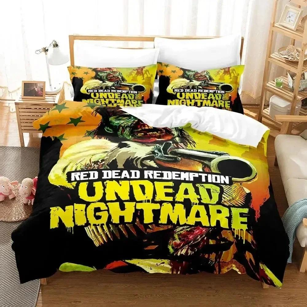 Game Undead Nightmare Red Dead Redemption Bedding Set Boys Girls Twin Queen Size Duvet Cover Pillowcase Bed Kids Adult