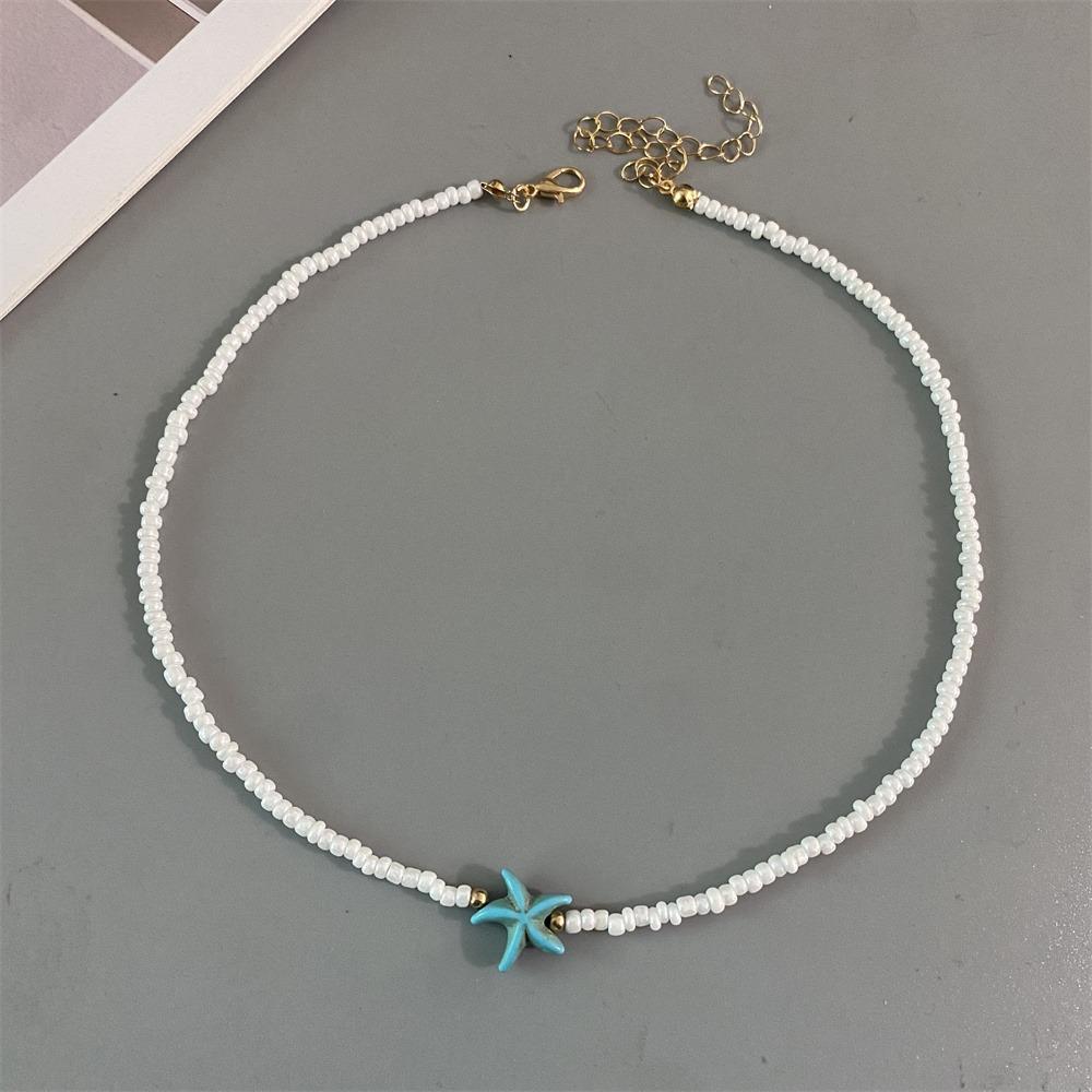 Bohemian Shell Choker Necklace Short Beaded Neck Chain Handmade Necklace  for Women