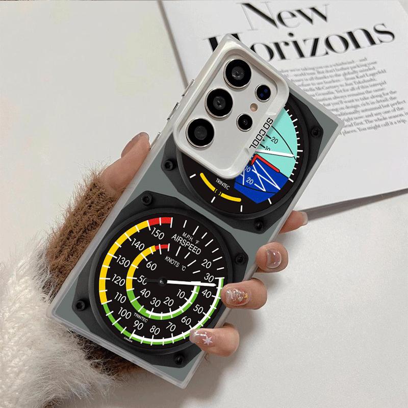 Aircraft Instrument Cockpit Radar Soft Phone Case for Samsung Galaxy S24 S25 FE S26 Edge S23 Ultra S22 Plus S21 + Shockproof Cov