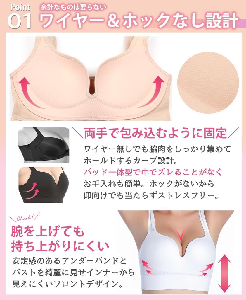 Night No Can Also Be Used As an Inner Sports with Inner M [Ranmy Stage] [All-day Bra] Women's Bra, Movement, Bra, Non-wired Bra, Pad, Blue,