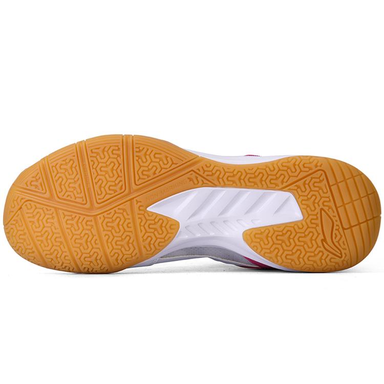 New LiNing Feather Cushioned Wear Resistant Breathable Lightweight Low Top Badminton Shoes Unisex White Pink AYTS034-4