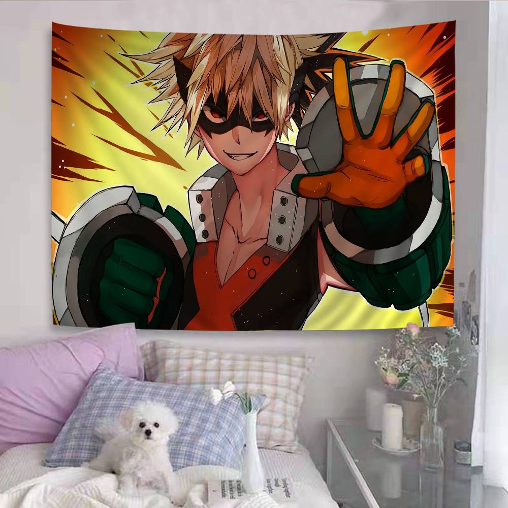 My Hero Academia Bakugou Katsuki Printed Large Wall Tapestry Indian Buddha Wall Decoration Witchcraft Bohemian Wall Art Decor