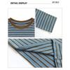 Contrasting Striped Long-sleeved Shirt Women's Autumn Lazy Loose and Thin Top Knitted Crew Neck Bottoming Shirt