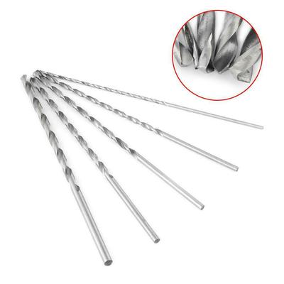 Set di 5 punte per trapano per metallo, gambo dritto da 200 mm, extra lunghe