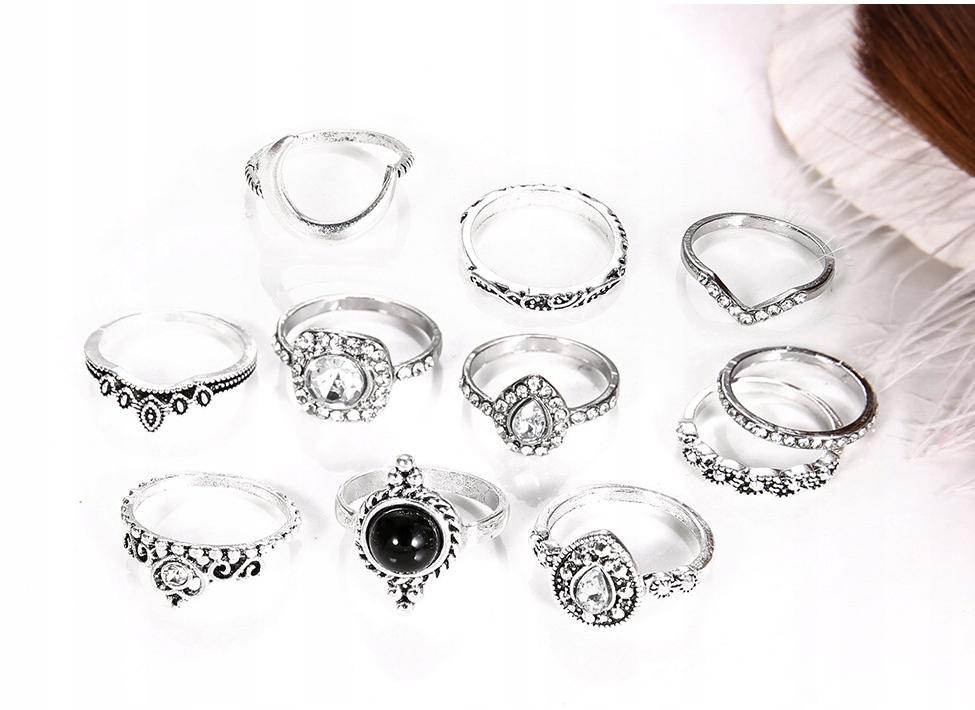 Silver Retro Punk Boho Ring Set 91