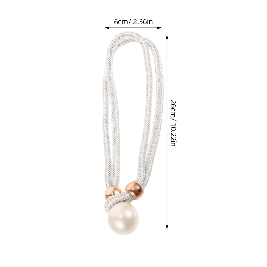 4Pcs Curtain Tiebacks High Density Woven Elegant Pearl Beads Window Curtain Ropes Luxury Drapes Holdbacks Straps