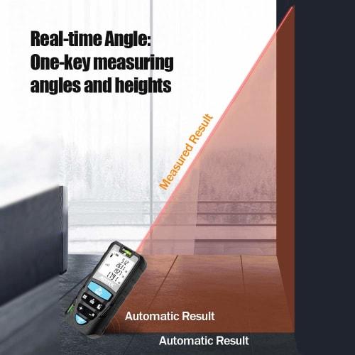Rakuby Distance Meter, 50m/70m/100m Measurement Range, Distance/Area/Volume/Continuous Measurement, Portable, Compact, Easy to Use, DIY Surveying Equi
