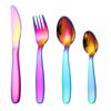 4 Pcs Set 304 Stainless Steel Children's Cutlery Set Portable Western Thickening Knives Forks Spoons Tableware Dinnerware