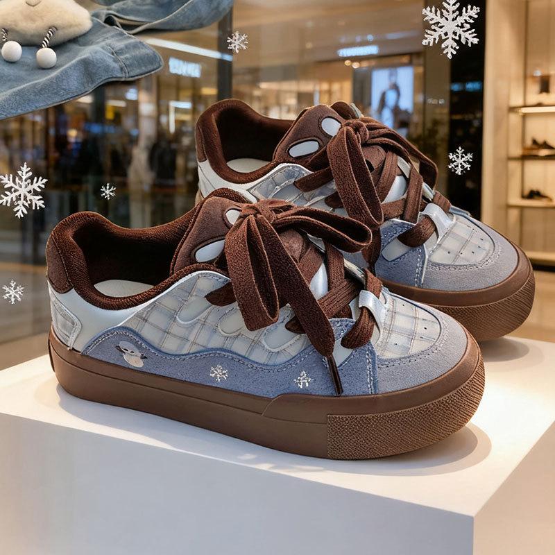 Plateau Sportliche Freizeitschuhe Kinder 2025 Herbst Neu Beliebt Vielseitig Leicht Plateau Dad Shoes Board Schuhe Damenschuhe